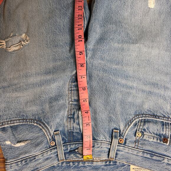 Levis Women's Blue Denim Jeans 501 Button Fly Distressed 25x26 - Picture 3 of 8